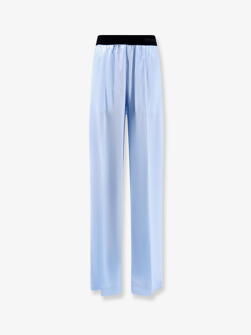 Tom Ford Tom Ford Pijama Pantalones de Satén Elástico Azules - World Class Fashion