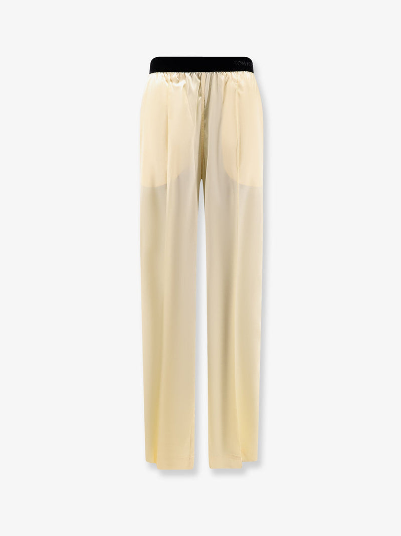 Tom Ford Pantalones de pijama de raso elástico amarillos Tom Ford - World Class Fashion