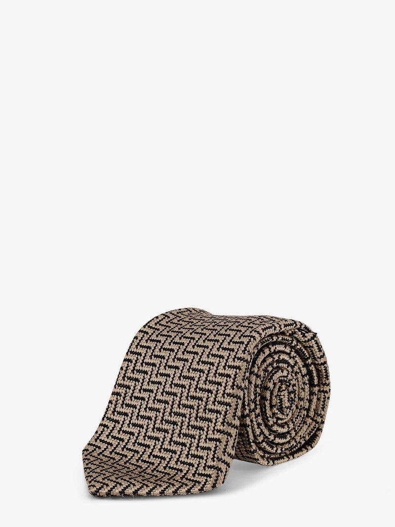 Tom Ford Tom Ford Silk Tie Beige Men - World Class Fashion