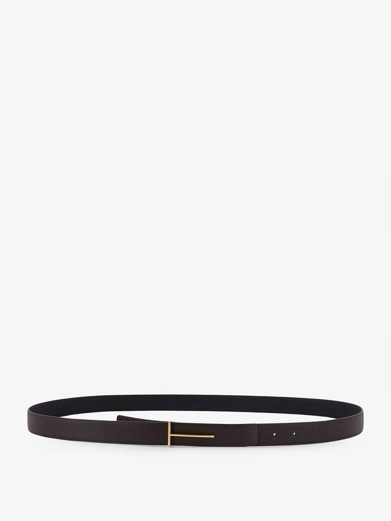 Tom Ford Tom Ford Hammered Leather Belt Brown - World Class Fashion