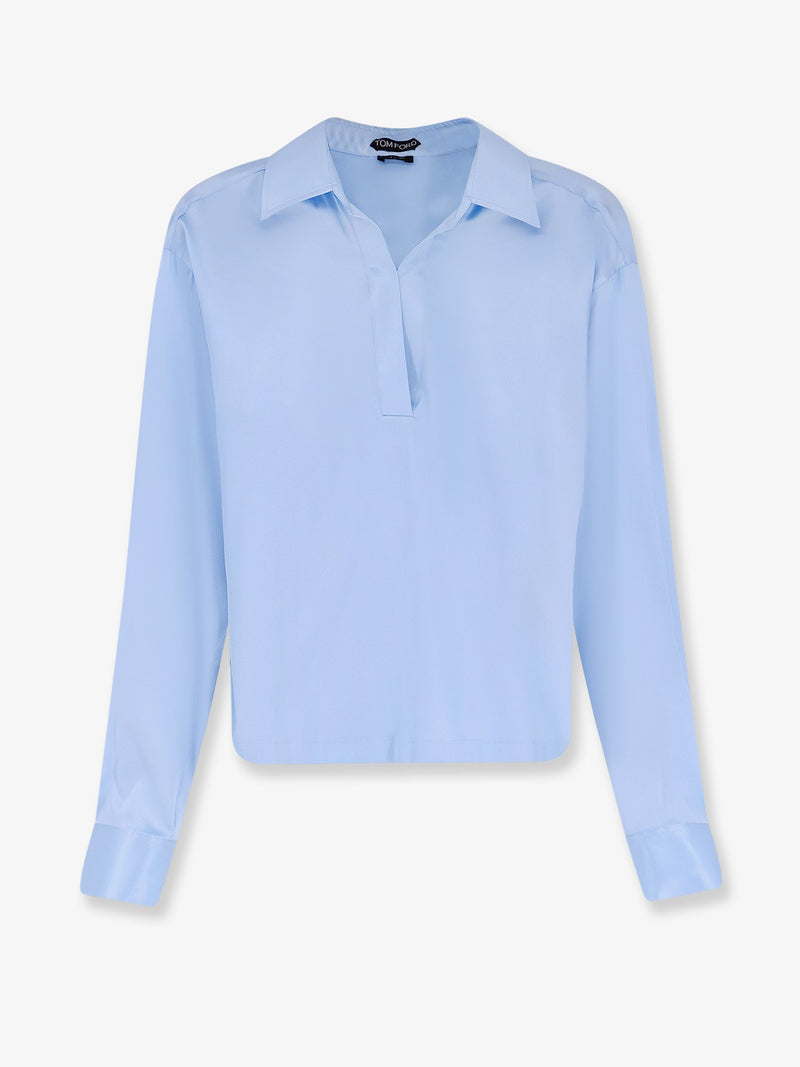 Tom Ford Tom Ford Stretch Satin Shirt Blue Women - World Class Fashion
