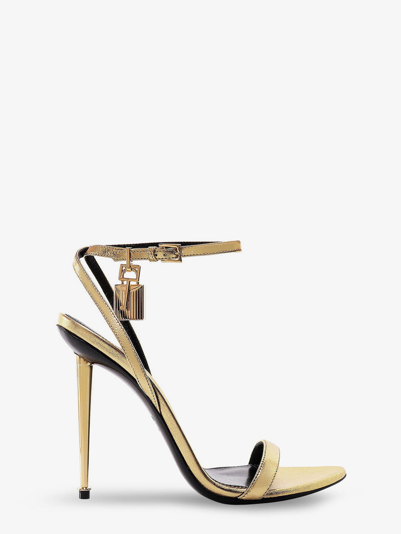 Tom Ford Tom Ford Laminated Leather Sandals Gold Women - World Class Fashion