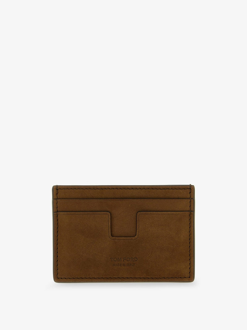 Tom Ford Tom Ford Suede Card Holder Brown - World Class Fashion