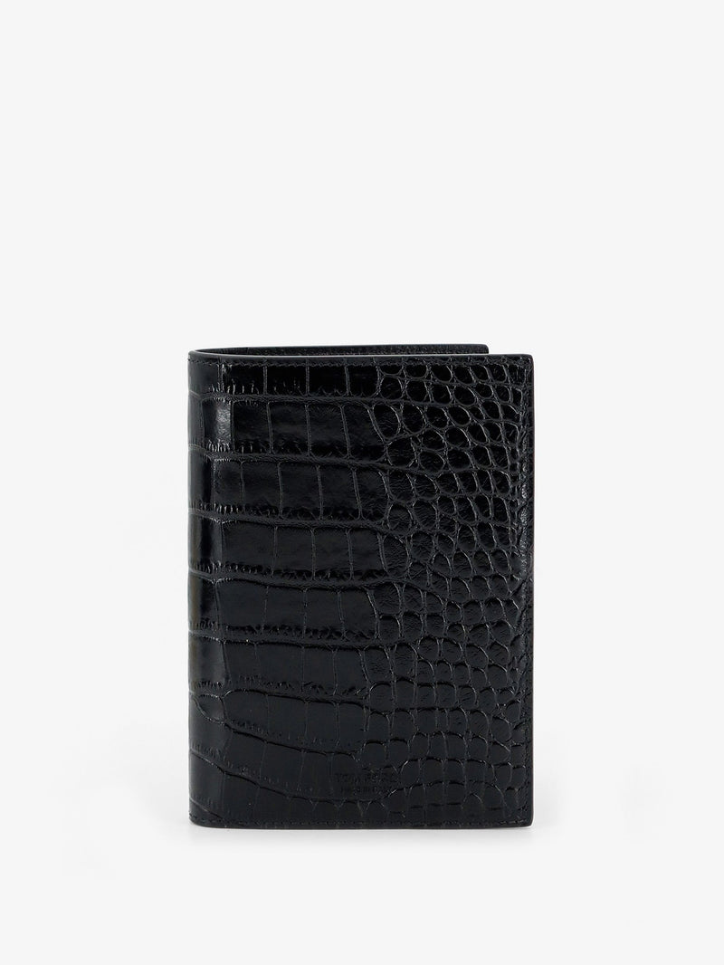 Tom Ford Tom Ford Leather Wallet With Crocodile Print - World Class Fashion