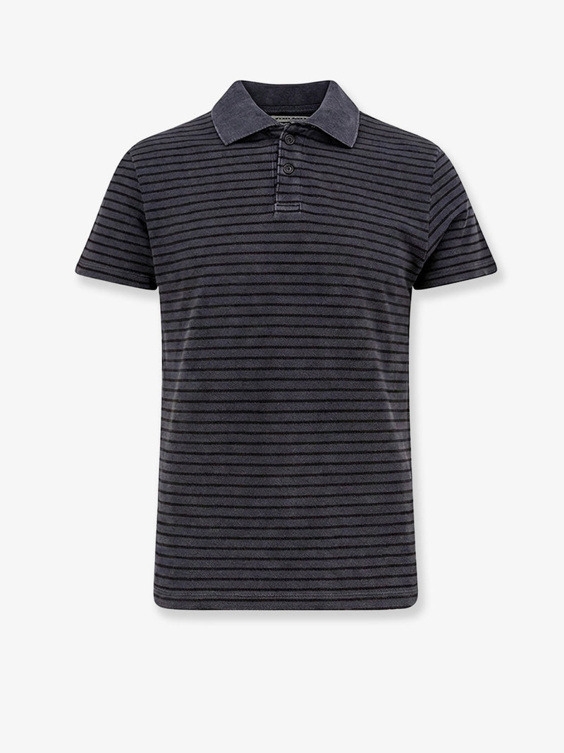 Tonywack Tonywack Cotton Polo Shirt Striped Profiles Faded Black - World Class Fashion