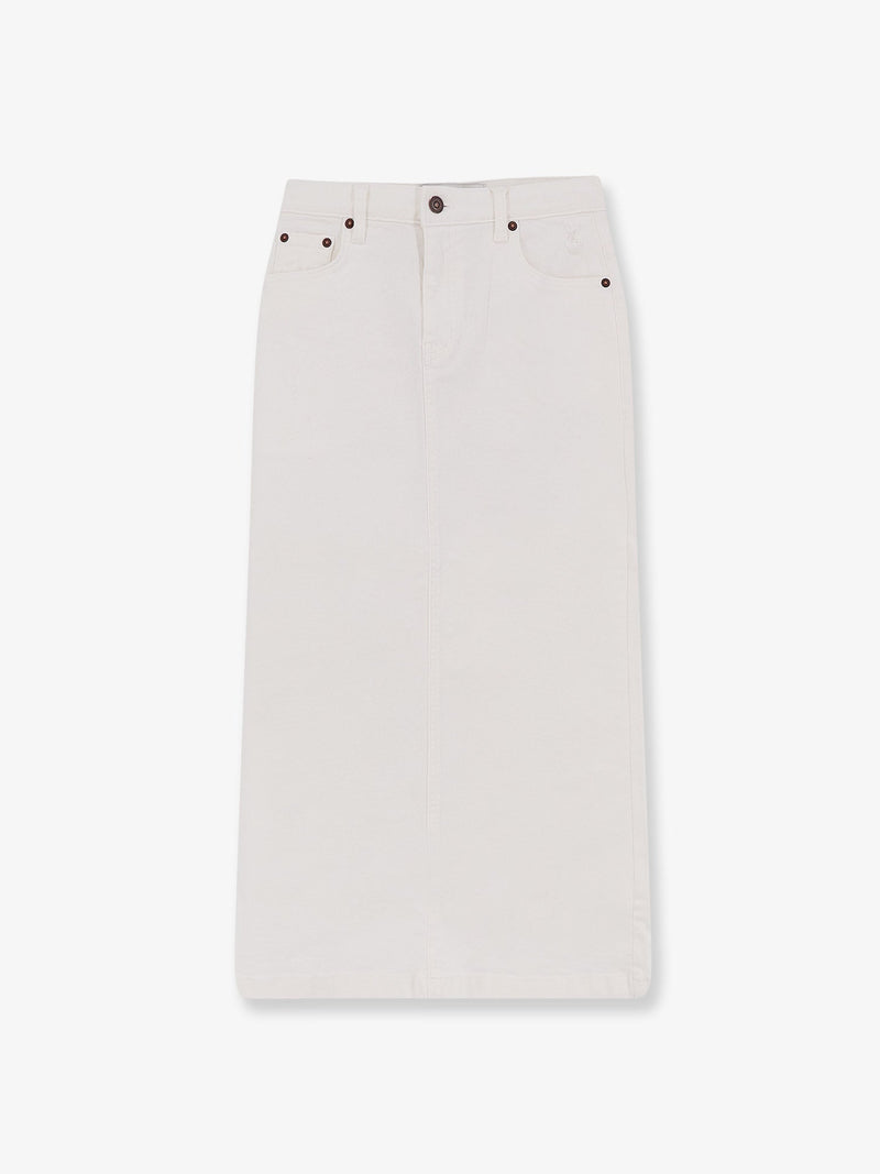 Tonywack Falda de algodón Tonywack con detalles rasgados blanca - World Class Fashion