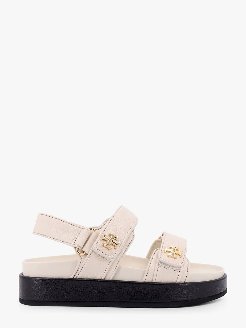 Tory Burch Tory Burch Kira Low Leather Sandals Beige - World Class Fashion