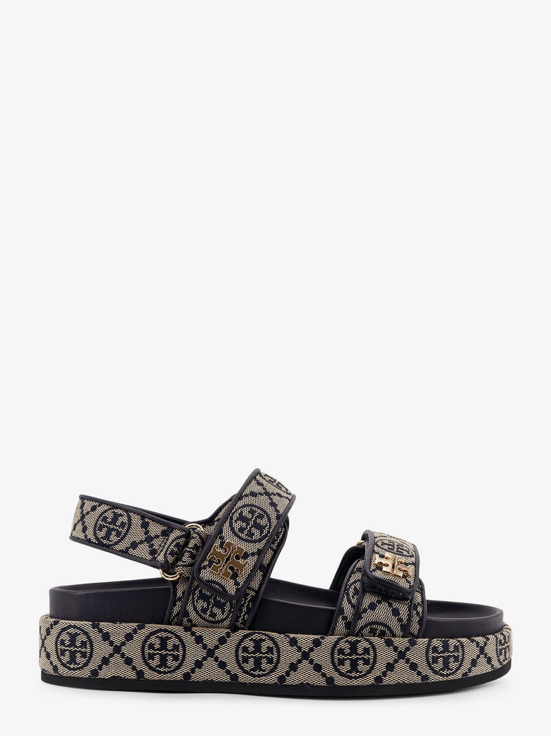Tory Burch Tory Burch T Monogram Kira Jacquard Sandals Blue - World Class Fashion