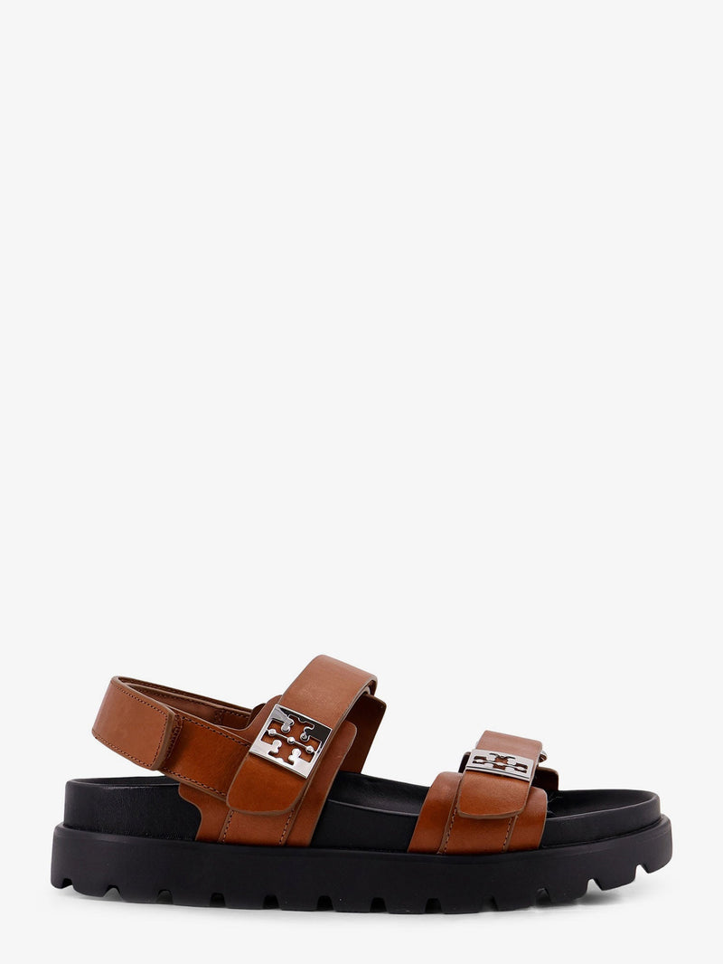 Tory Burch Tory Burch Mellow Low Leather Sandals Brown - World Class Fashion