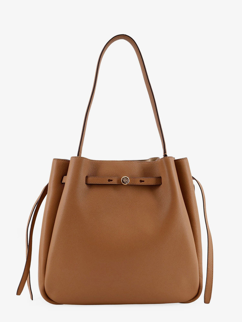 Tory Burch Tory Burch Romy Leather Shoulder Bag Beige - World Class Fashion