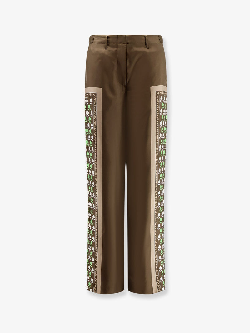 Tory Burch Pantalón de seda Tory Burch verde para mujer - World Class Fashion