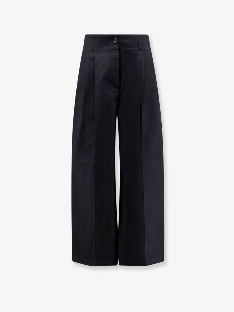 Toteme Toteme Relaxed Cotton Trousers Black Women - World Class Fashion