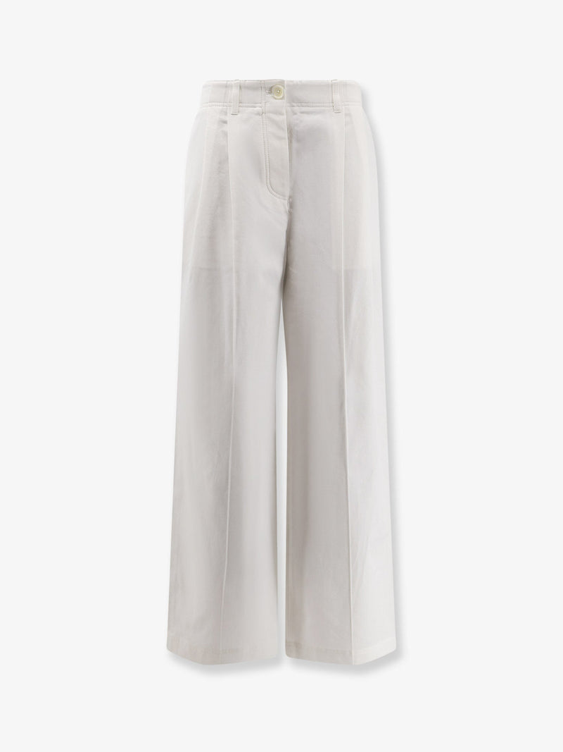 Toteme Toteme Relaxed Cotton Trousers White - World Class Fashion