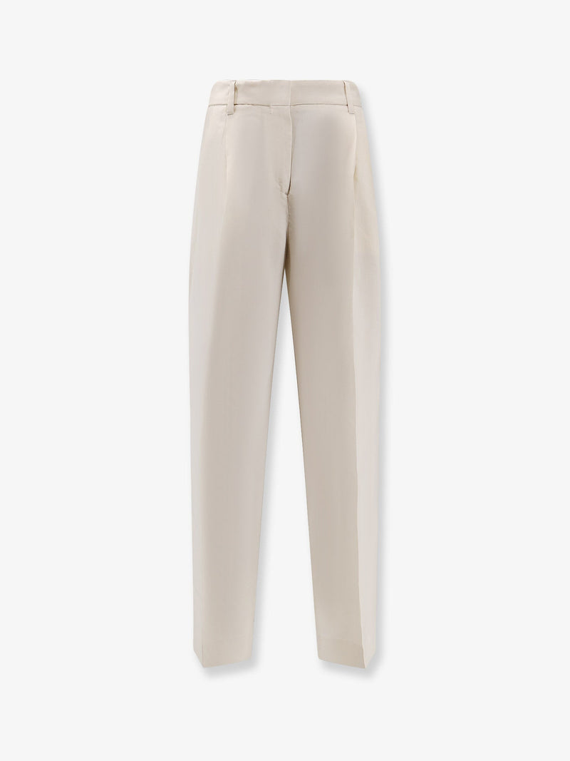 Toteme Toteme Viscose Trousers White Women - World Class Fashion