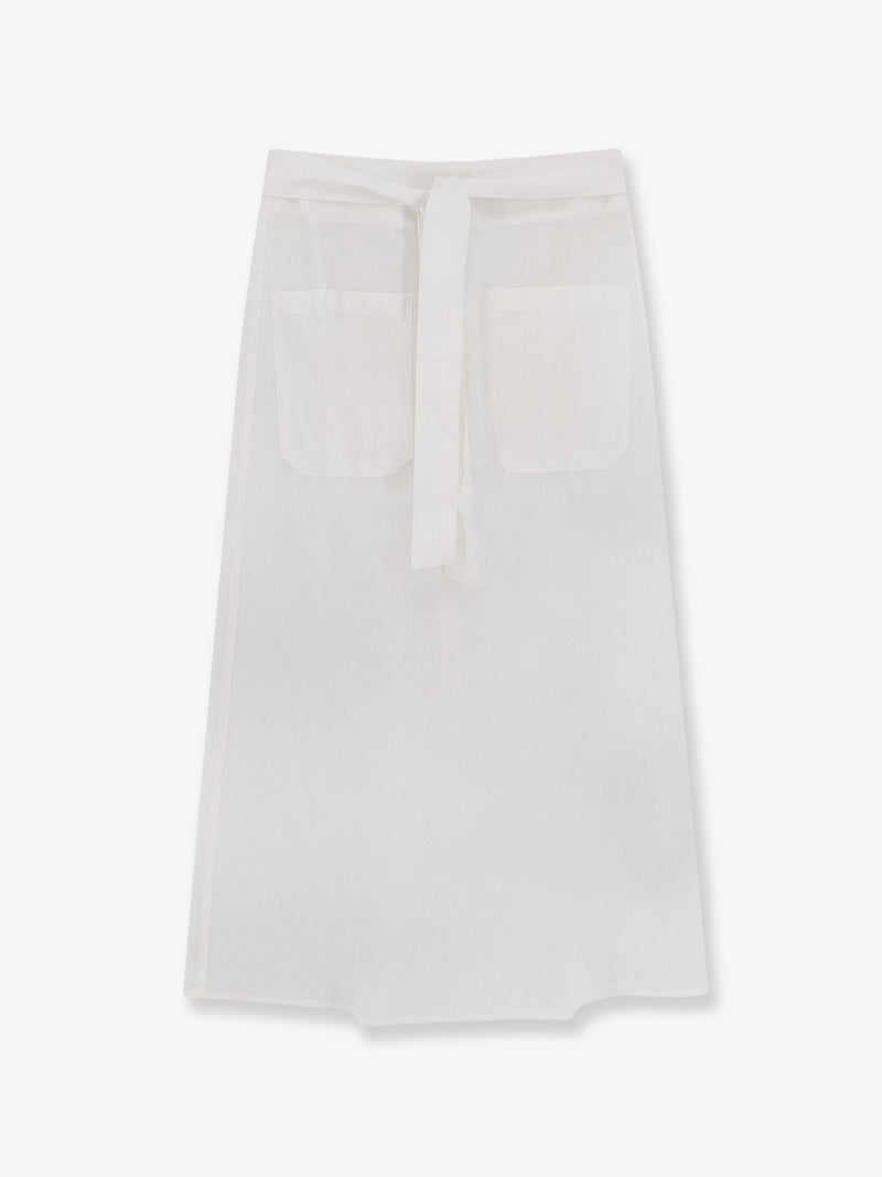 Toteme Toteme Tie-Waist Cotton and Linen Skirt White - World Class Fashion