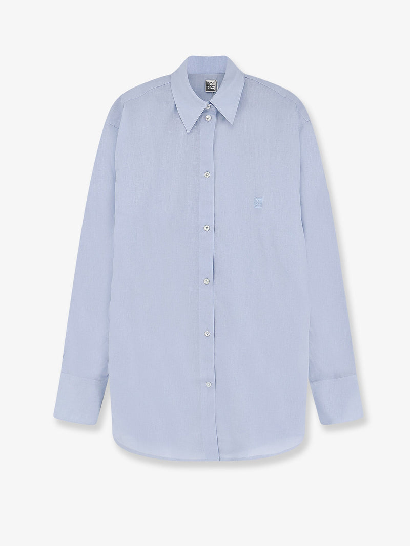 Toteme Toteme Cotton Linen Oversized Shirt Blue Women - World Class Fashion