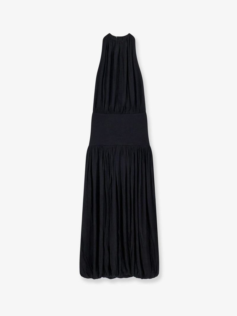 Toteme Toteme Soft Gathered Viscose Dress Black - World Class Fashion
