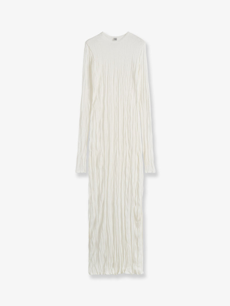 Toteme Toteme Crinkled Viscose Dress White - World Class Fashion