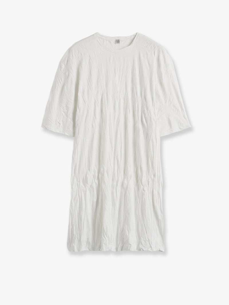 Toteme Toteme Relaxed Fit Short Cotton Blend Dress White - World Class Fashion