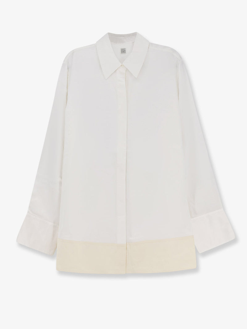 Toteme Toteme Tuxedo Satin Viscose Shirt White - World Class Fashion