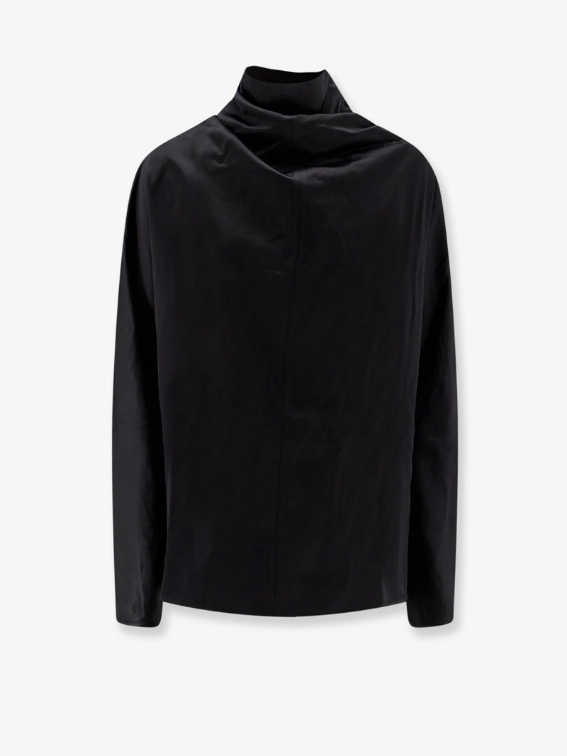 Toteme Toteme Cowl Neck Viscose Linen Shirt Black - World Class Fashion