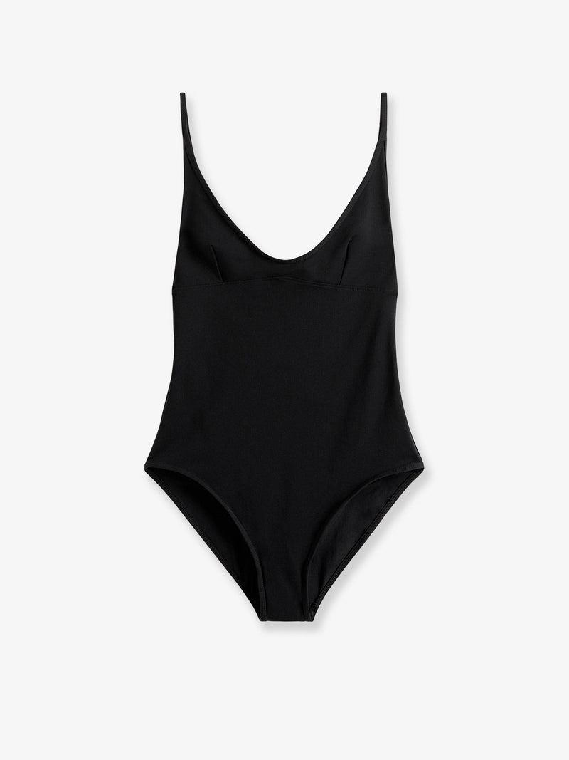 Toteme Toteme Scoop Nylon One-Piece Swimsuit Black - World Class Fashion