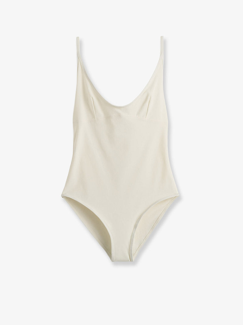 Toteme Toteme Nylon Scoop One-Piece Swimsuit White - World Class Fashion