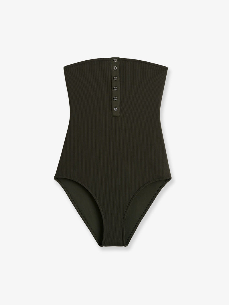 Toteme Toteme One-Piece Swimsuit Ribbed Green Women - World Class Fashion