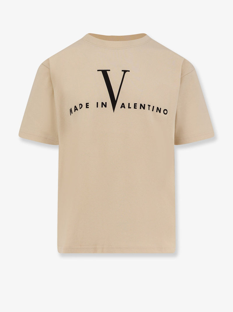 Valentino Valentino Camiseta de algodón beige para hombre - World Class Fashion