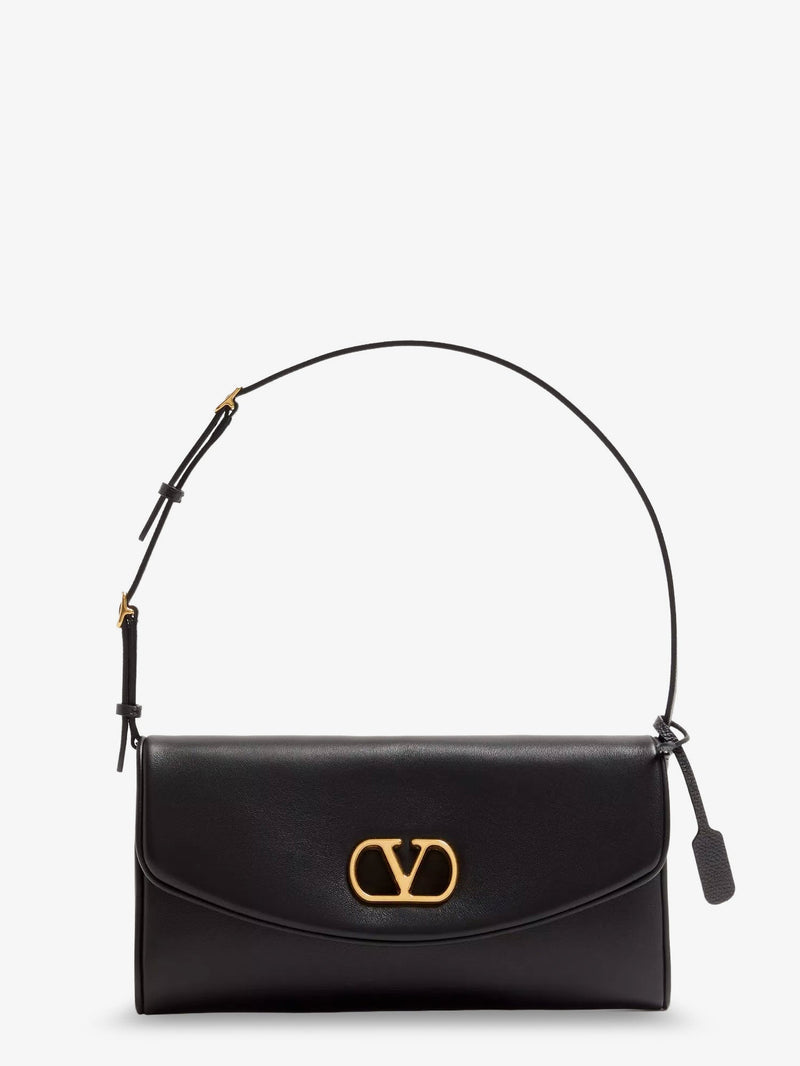 Valentino Garavani Bolso de hombro Valentino Garavani Devain de piel negro - World Class Fashion