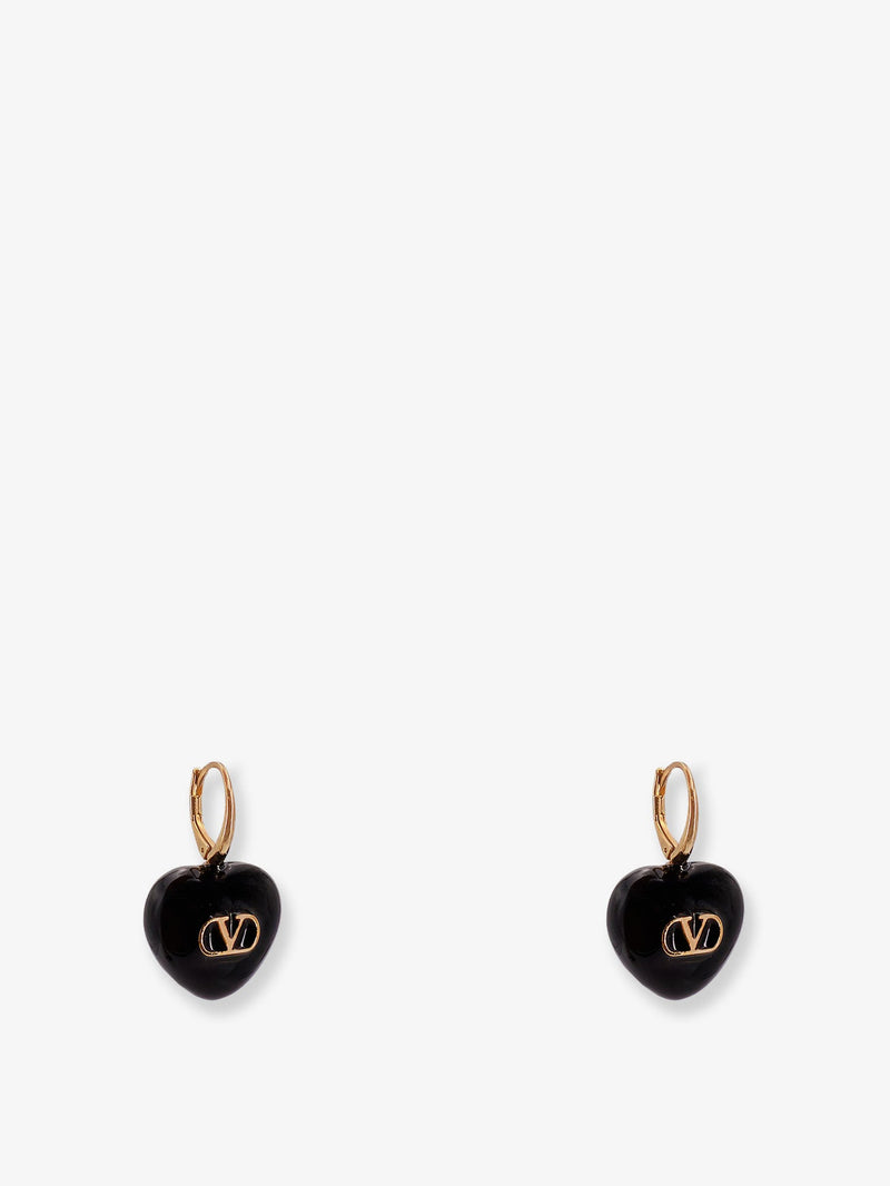 Valentino Garavani Pendientes de metal Coeur Royal de Valentino Garavani, color negro - World Class Fashion