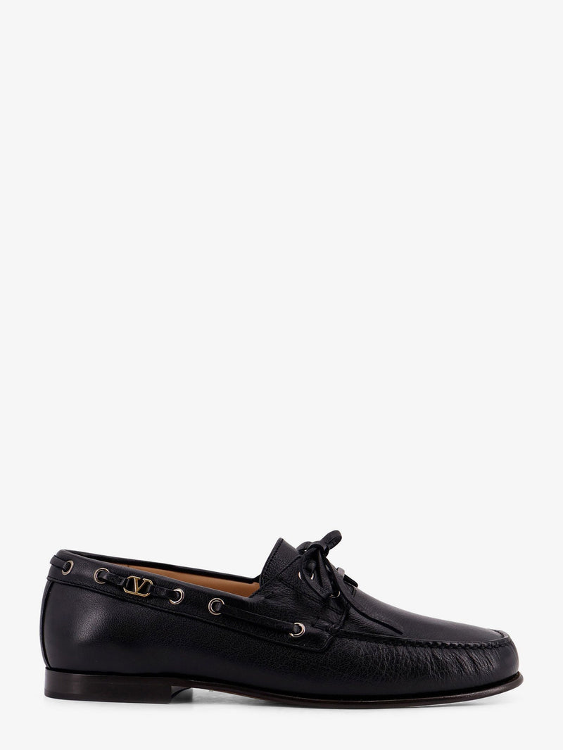 Valentino Garavani Mocasines de piel negros Valentino Garavani para hombre - World Class Fashion