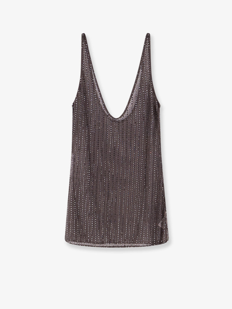 Venuja Venuja Crystal Short Dress Grey Women - World Class Fashion