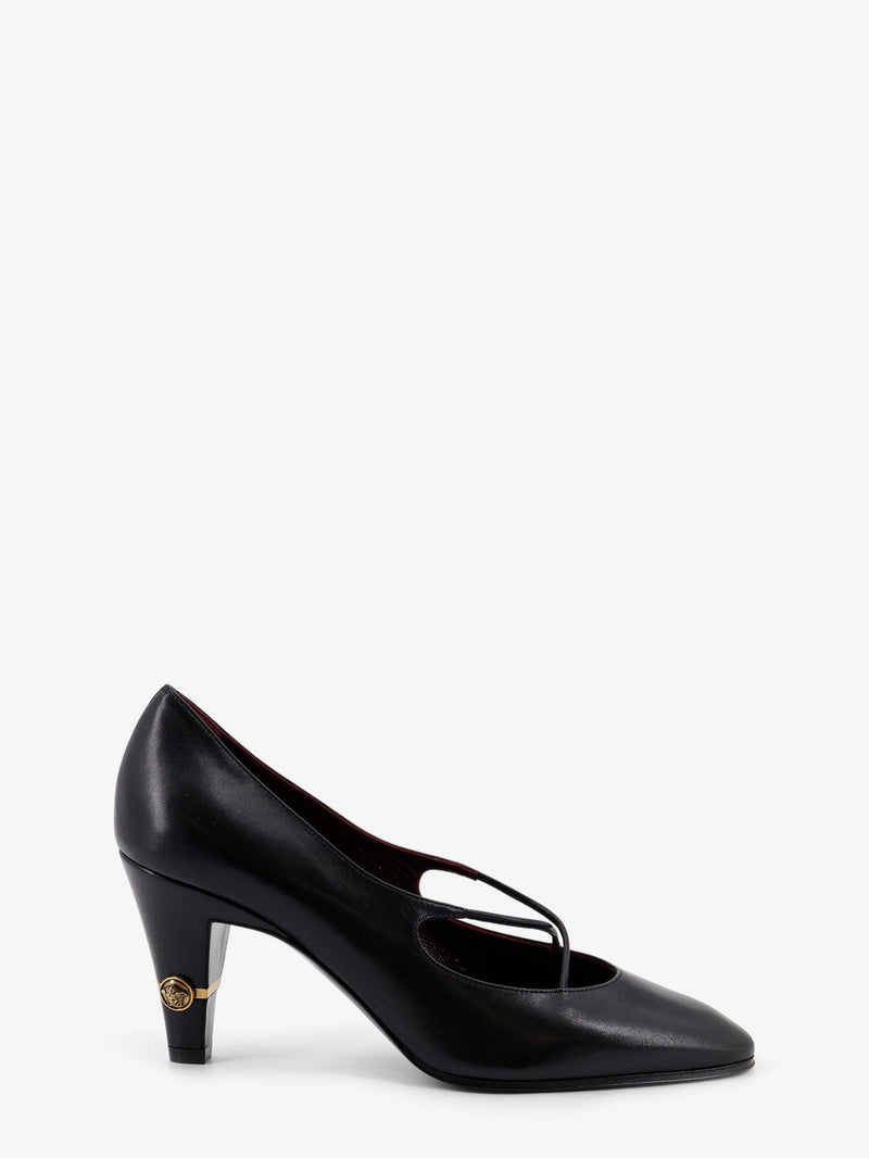 Versace Versace Criss-Cross Medallion Leather Pumps Black - World Class Fashion