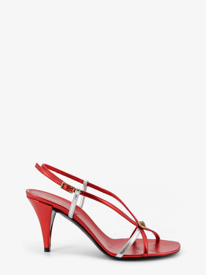 Versace Versace Metallic Leather Sandals Red Women - World Class Fashion