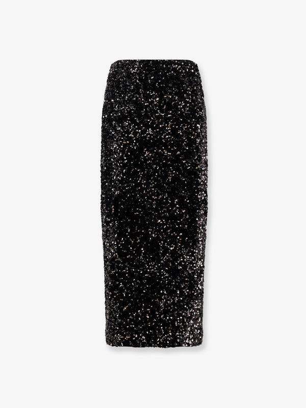 Vince. Skirt With Sequins Embroidery
