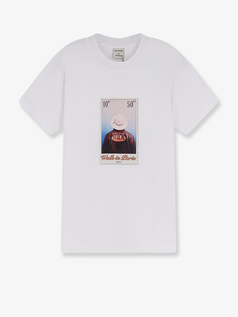 Walk In Paris Camiseta Blanca Estampada con Chaqueta de Cuero Walk In Paris - World Class Fashion