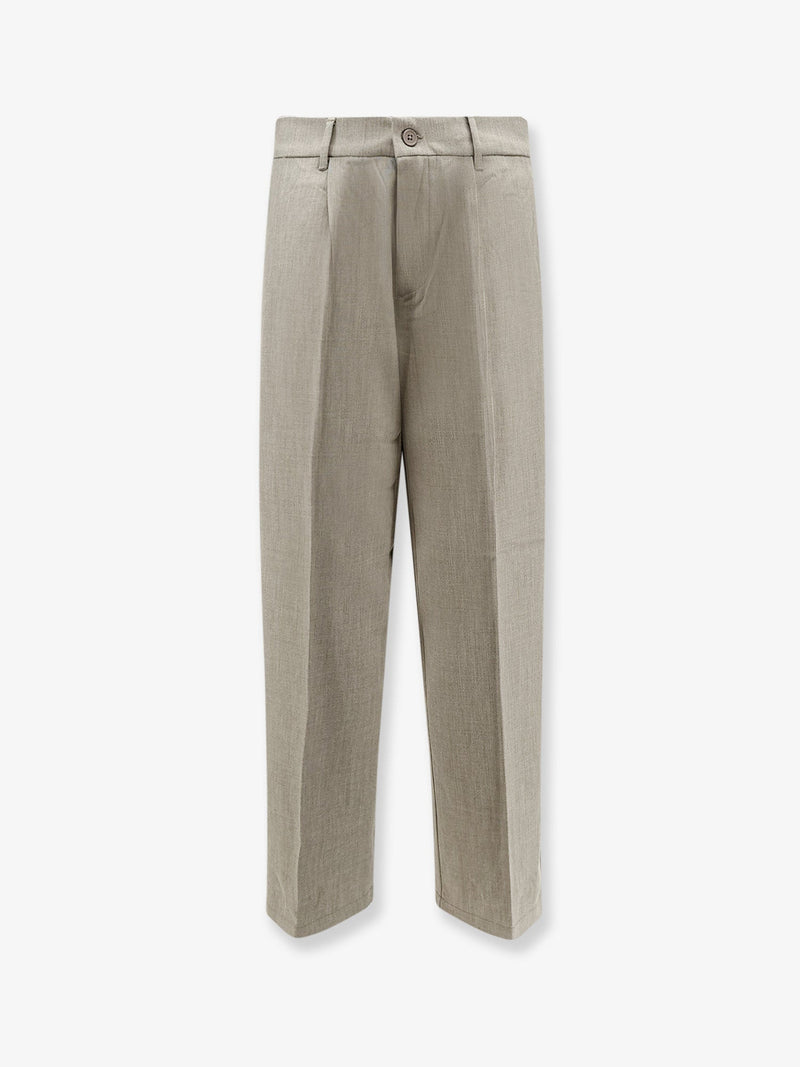 Woodbird Woodbird Viscose Blend Trousers Beige Men - World Class Fashion