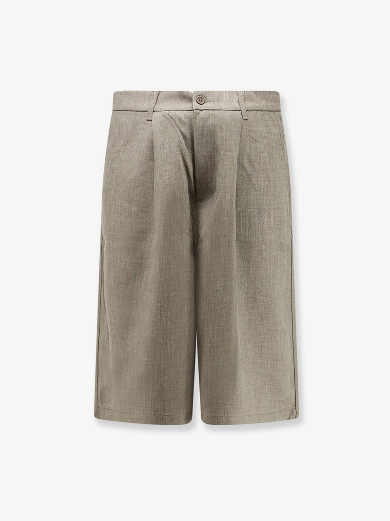 Woodbird Woodbird Wbbin Viscose Blend Bermuda Shorts Beige - World Class Fashion