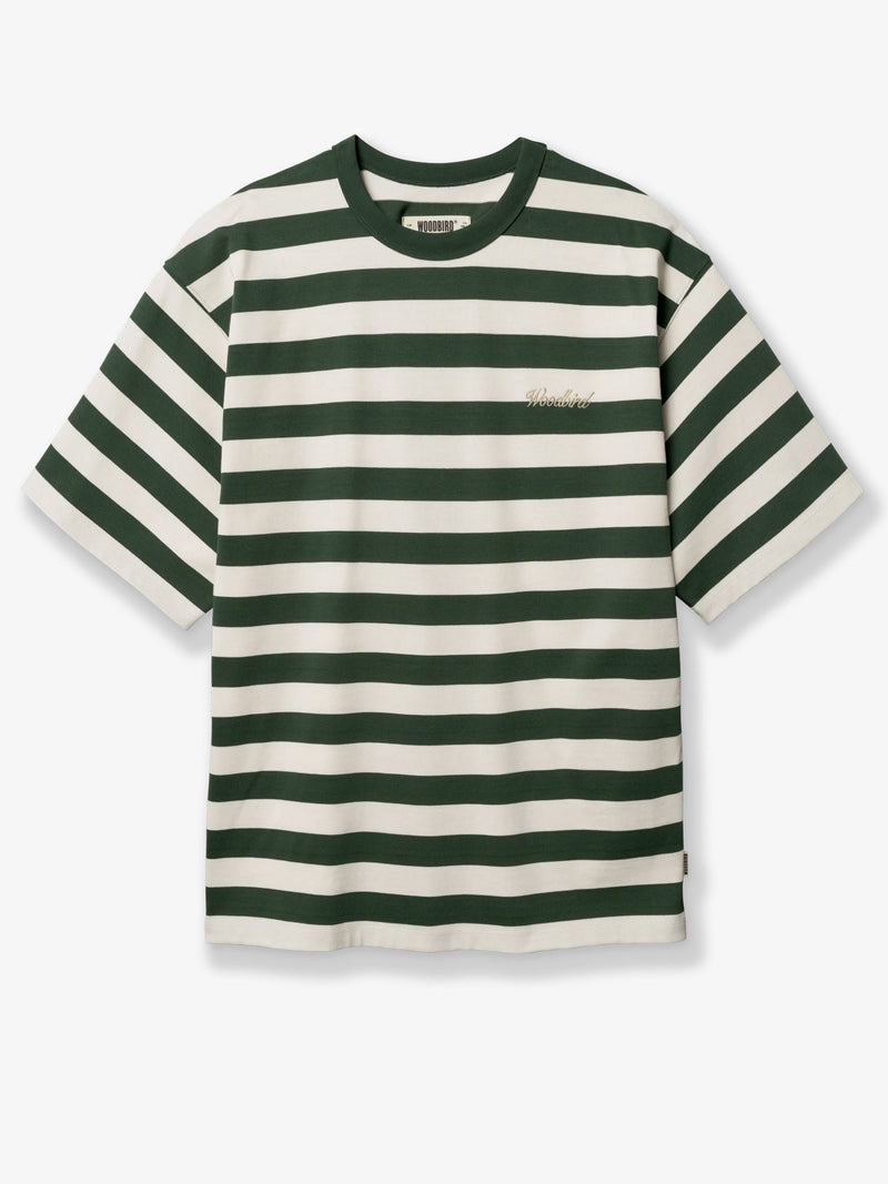 Woodbird Woodbird Wbbeam Stripe Tee Verde - World Class Fashion