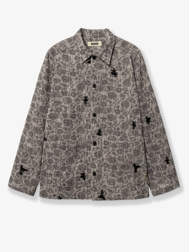 Woodbird Woodbird Shirt Jacket With Melange Inlay Grey - World Class Fashion