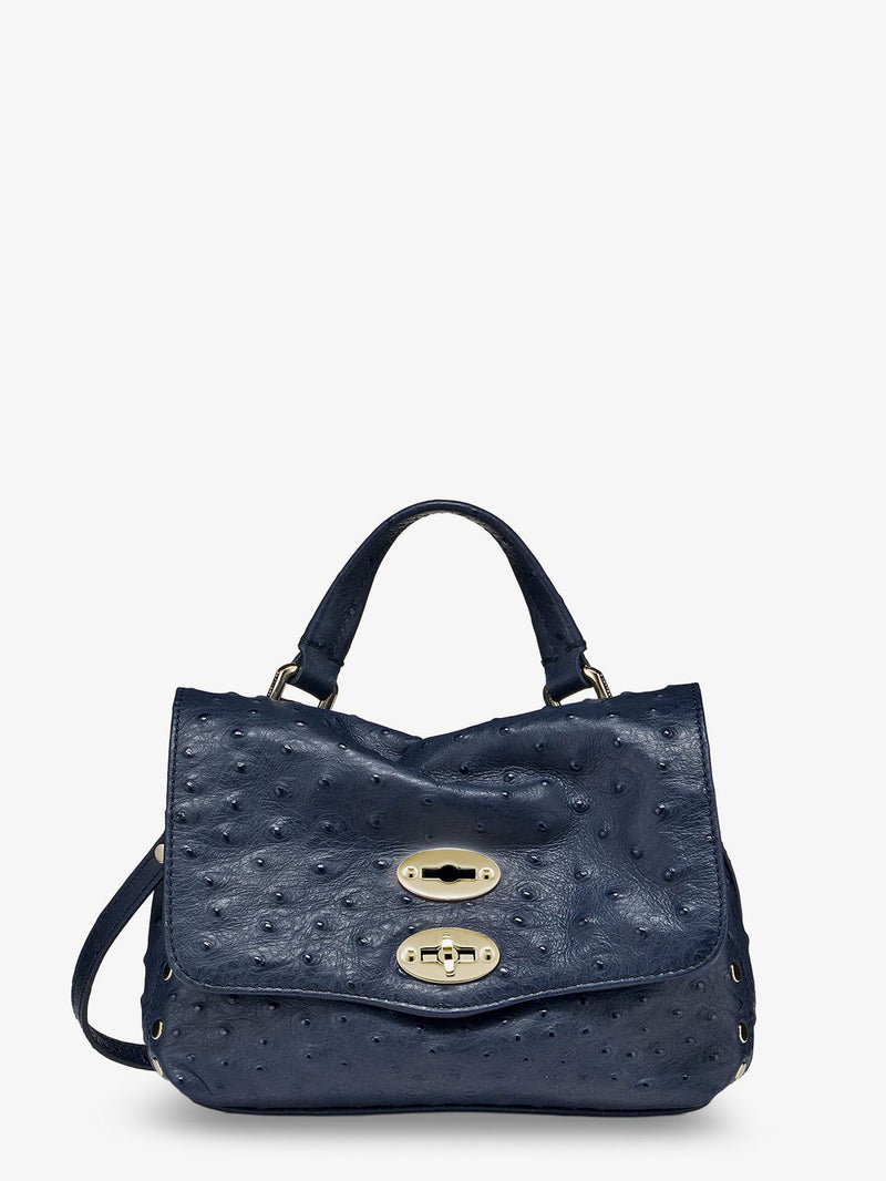 Zanellato Zanellato Postina Cactus Leather Crossbody Bag Blue - World Class Fashion