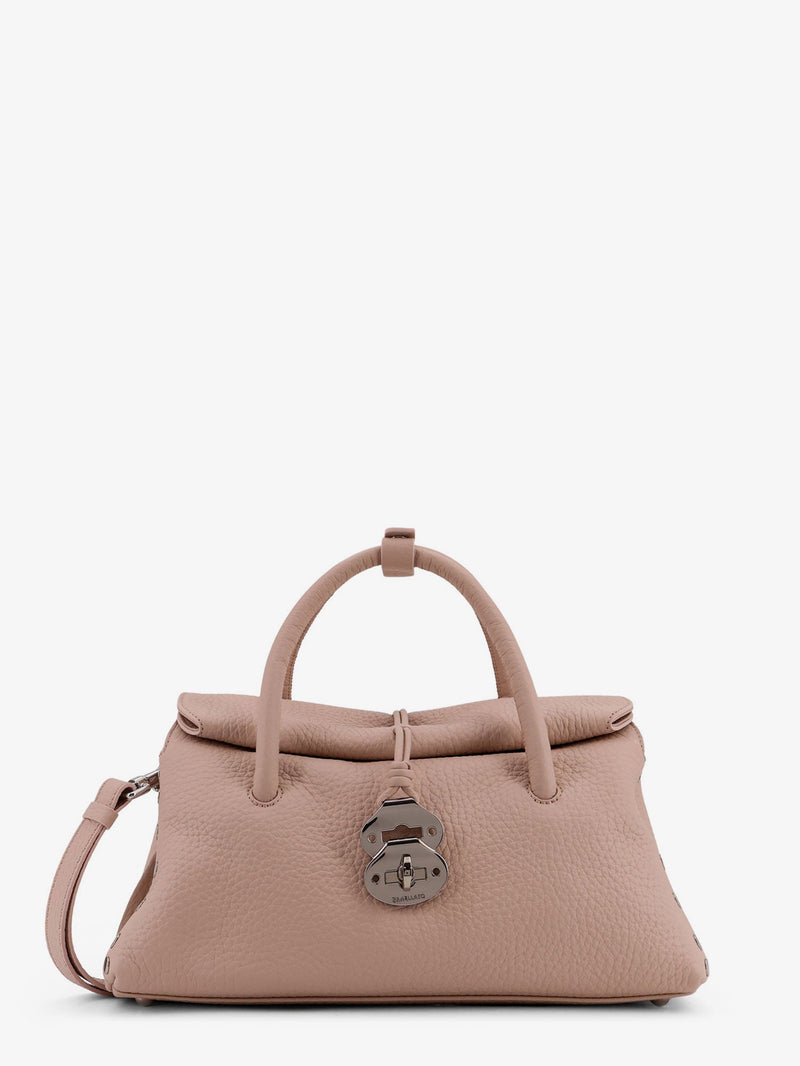 Zanellato Zanellato Hammered Leather Dotta Small Crossbody Bag Pink - World Class Fashion