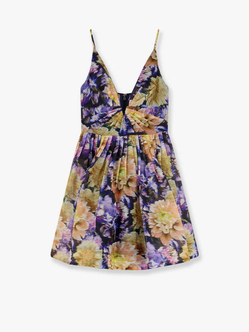 Zimmermann Zimmermann Luna Silk and Linen Dress Purple - World Class Fashion