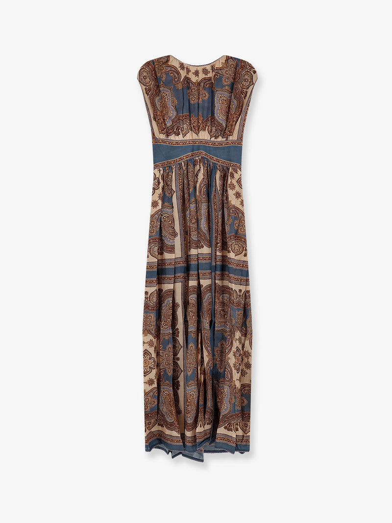 Zimmermann Zimmermann Mahon Silk Long Dress Brown - World Class Fashion
