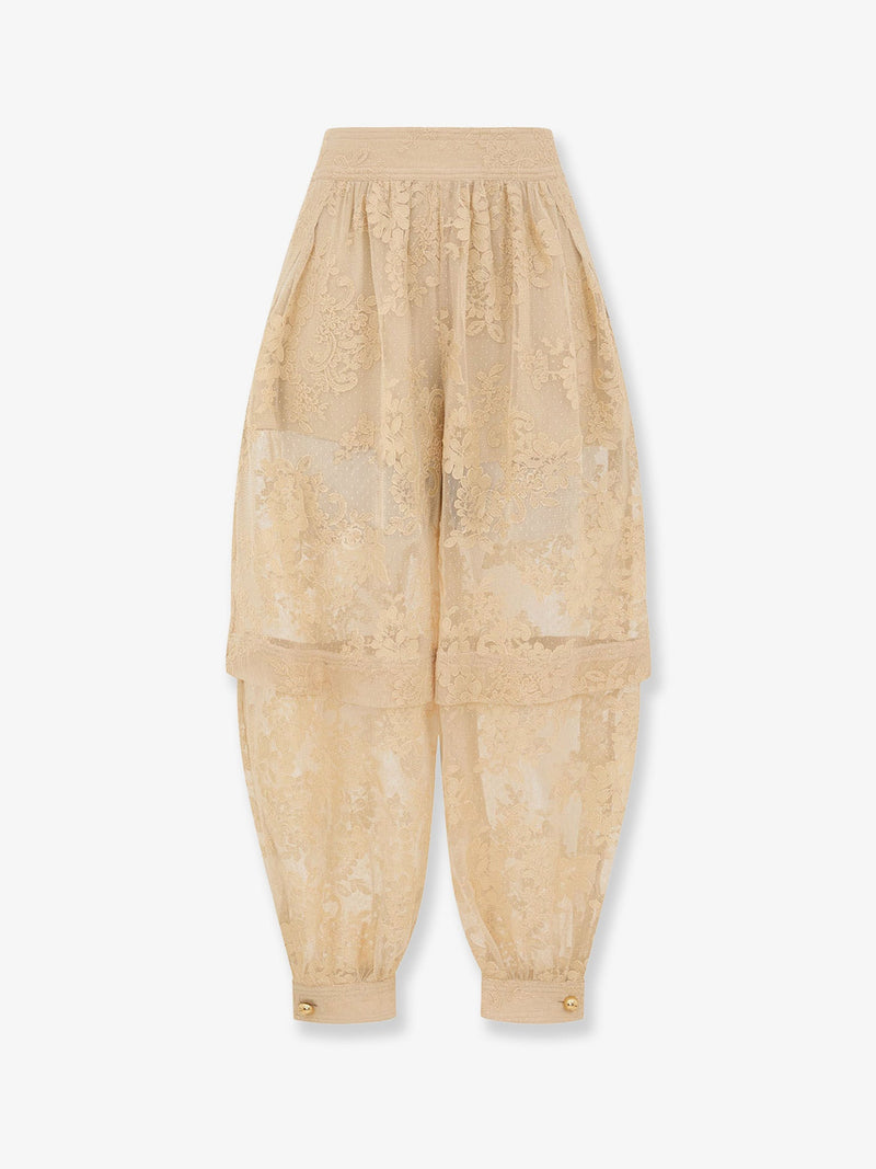 Zimmermann Zimmermann Luna Lace Harem Pant Beige - World Class Fashion