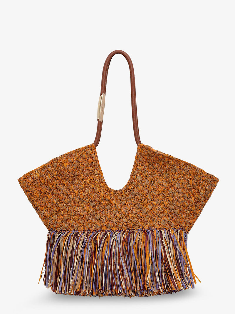 Zimmermann Zimmermann Golden Time Raffia Shoulder Bag Orange - World Class Fashion