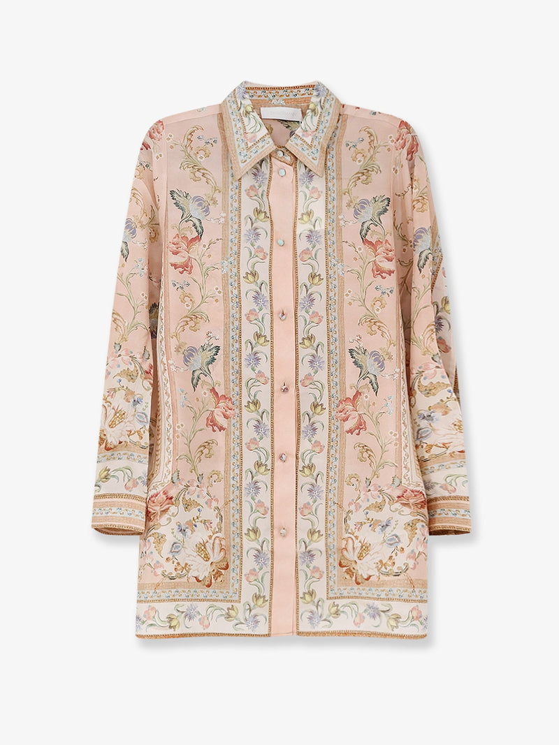 Zimmermann Zimmermann Roselight Silk Shirt Pink - World Class Fashion
