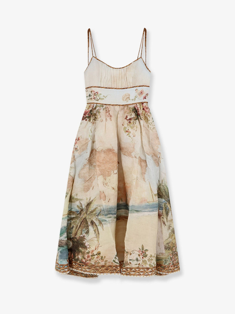 Zimmermann Zimmermann Mahon Linen Dress Beige - World Class Fashion