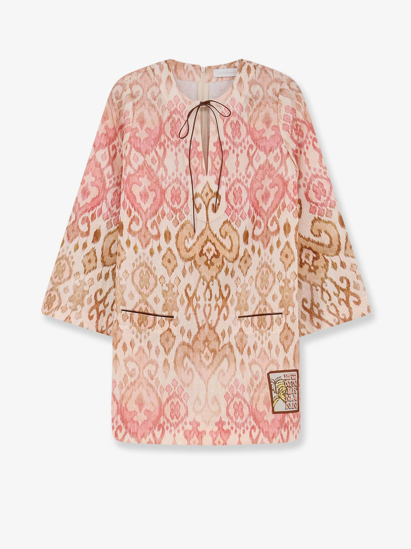 Zimmermann Zimmermann Aster Shift Mini Dress Pink - World Class Fashion